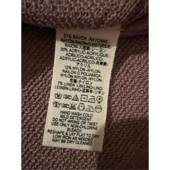 Free People Women's Criss Cross Hi-low Long Line Knit Tunic Sweater Mauve Small - Picture 7 of 8